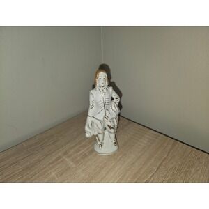 Vintage Made in Occupied Japan‎ Porcelain Colonial Man Figurine Gold Accents